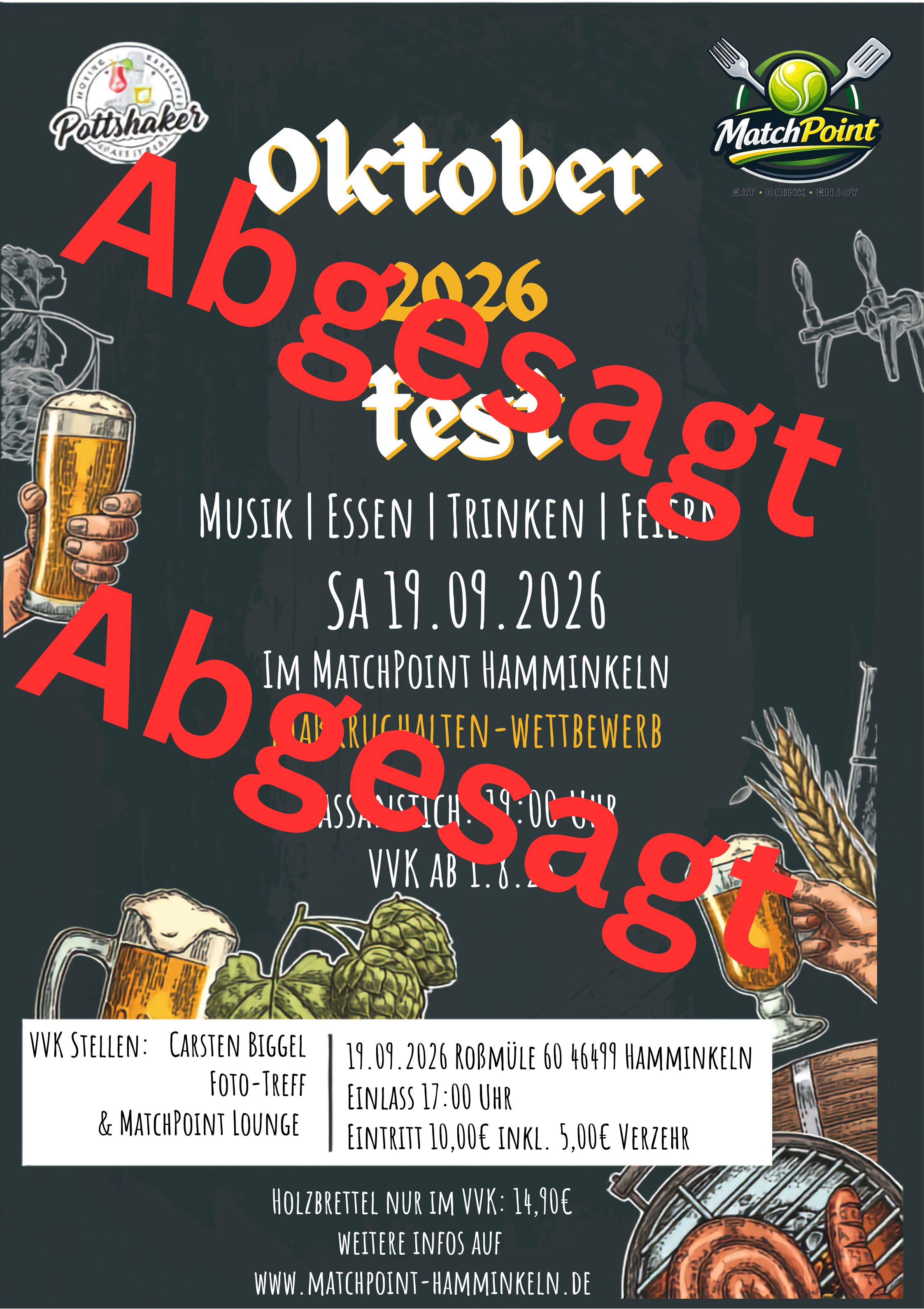 Eventplakat Oktoberfest Absage