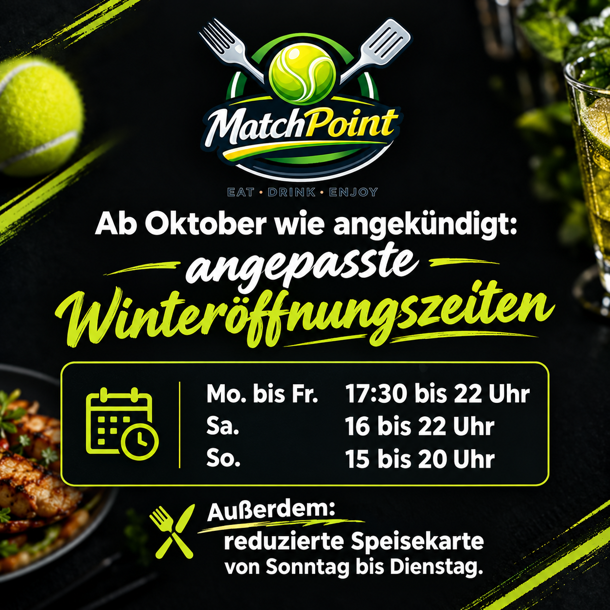 Eventplakat Winteröffnungszeiten