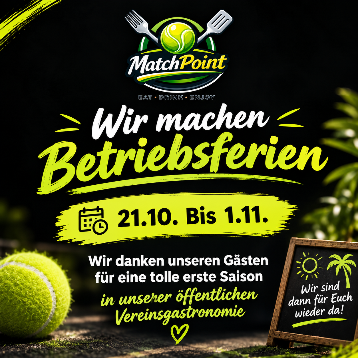Eventplakat Betriebsferien